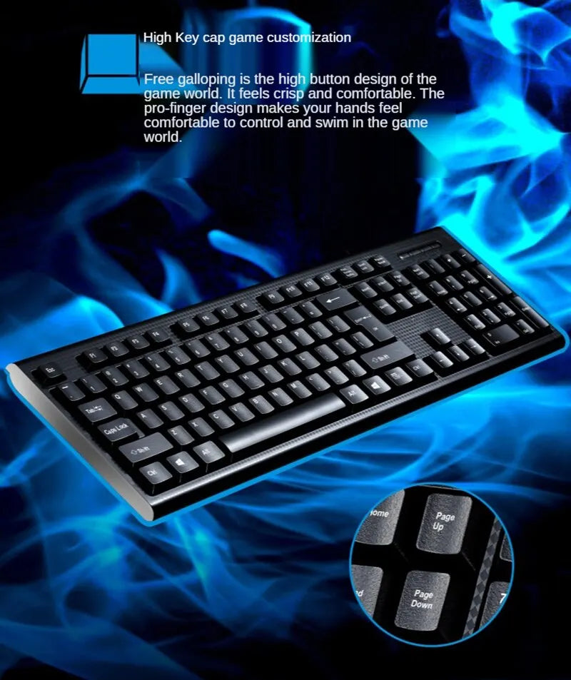 Teclado Individual Q9 USB de Conetor Quadrado para Escritório e Casa, PS2 de Conetor Redondo, com Fio para Computador de Secretária