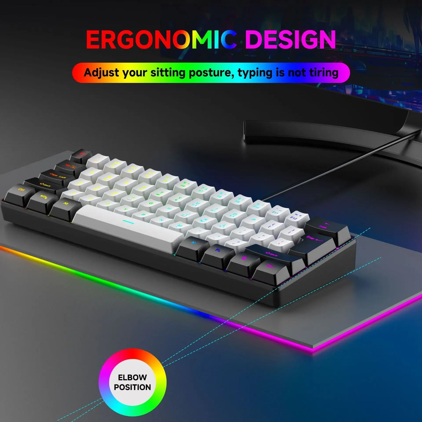 2026 New Best-Selling Portable Wired Mini-Mechanical Keyboard K61 Mini-Keyboard, Suitable For Playing Games, Compact And Convenient