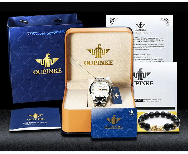 OUPINKE Fashion Mens Watches Top Brand Luxury Business Sport Watch Multifunction Automatic Mechanical Men Clock Waterproof Reloj