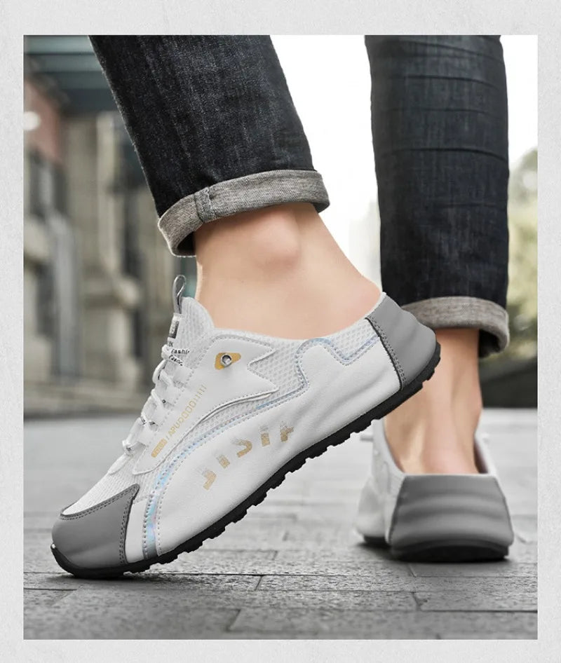 Grands chaussons pour hommes été respirant maille pantoufles mode chaussures décontractées à semelles souples pour hommes baskets légères Zapatos De Hombre