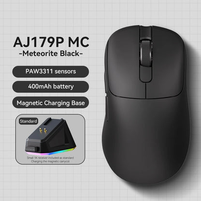 Ajazz AJ179 APEX Wireless Gaming Mouse with Color Screen Base, Bluetooth, PAW3395, 400mAh Battery, 8000Hz Refresh Rate