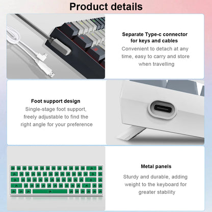E-YOOSO Z686 RGB USB 60% Mini Slim Mechanical Gaming Wired Keyboard Red Switch 68 Keys Russian Brazilian Portuguese for Compute