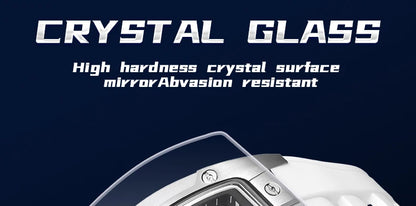 MEGIR Sports Style Automatic Mechanical Watch for Men Full Hollow Transparent Dial Design Stainless Steel Case Silicone Strap