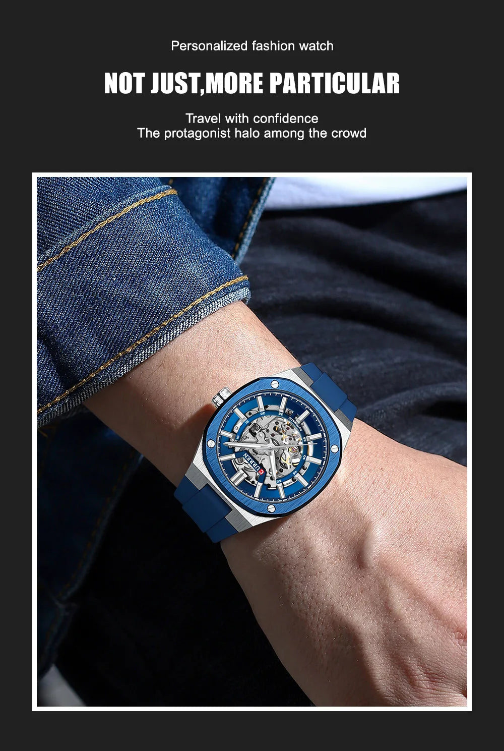 2025 CURREN New Men Mechanical Watch Luxury Sapphire Glass Automatic Watch 41MM Stainless Steel Watch for Men
