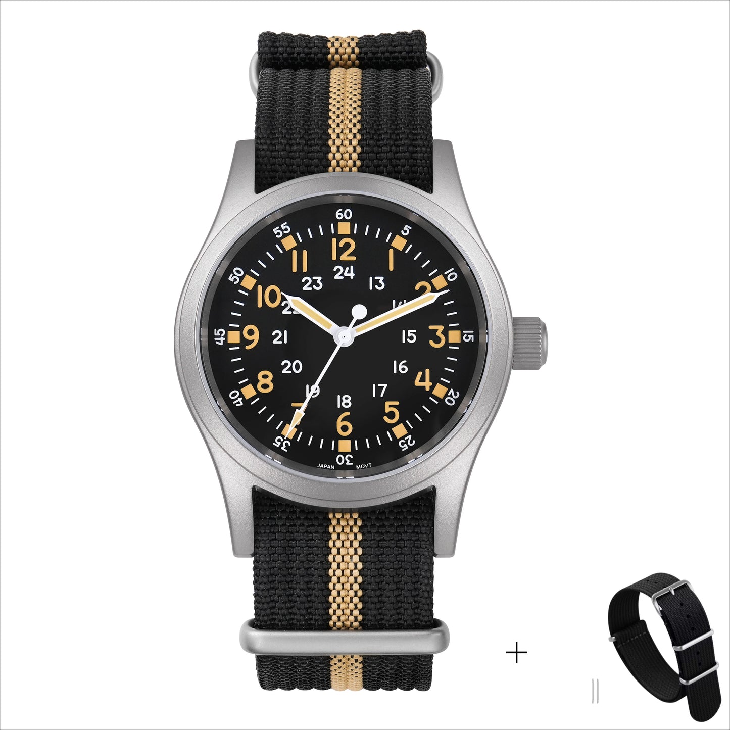 Militado ML05 Vintage Watch VH31 Sweep Second Movement Domed Sapphire Crystal With High Clear AR Coating Luminous 38mm Watches