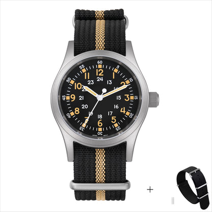 Militado ML05 Vintage Watch VH31 Sweep Second Movement Domed Sapphire Crystal With High Clear AR Coating Luminous 38mm Watches