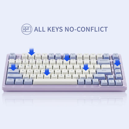 HEXGEARS M2 Mechanical Keyboard 87key Hot Swap PBT Gasket Structure White Backlit Macro Defined Gaming Mechanical Keyboard