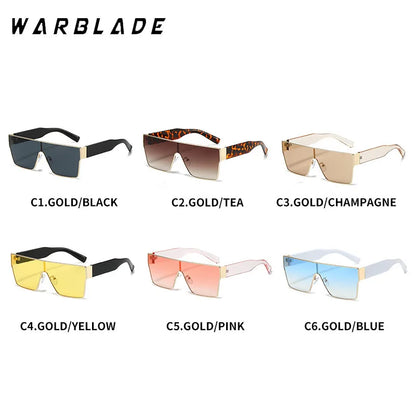 WarBLade Retro Square Sunglasses Men Women 2025 Luxury Brand Designer One Piece Decoration Sun Glasses Men Travelling Eyewear
