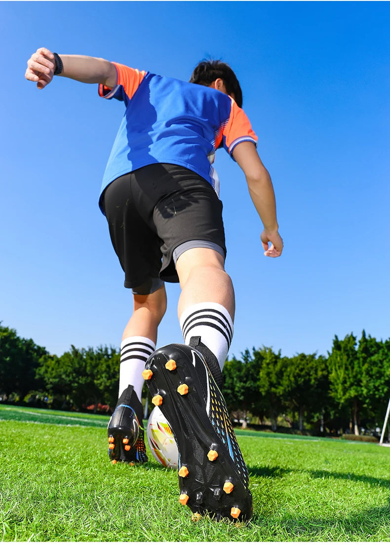 Men Outdoor Football Boots FG/TF Professional Training Soccer Shoes Cleats Turf Futsal Match Grass Unisex Non-slip Breathable