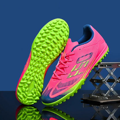 Chaussures de football TF pour adultes toutes saisons, en tissu PU mélangé, semelle extérieure en caoutchouc résistante à l'usure, forte adhérence pour les sports sur gazon toute l'année