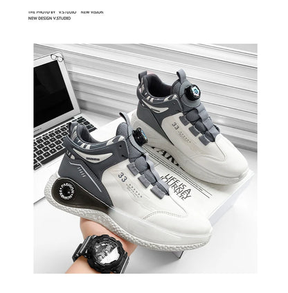 Herren-Sneaker mit drehbarer Schnalle – bequeme, rutschfeste Schnürschuhe für Outdoor-Aktivitäten