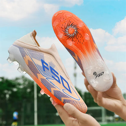 Nouveaux hommes chaussures de Football Match intérieur vente chaude bottes de Football en plein air crampons d'herbe baskets de Futsal montantes antidérapantes de haute qualité