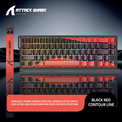 Teclado gaming magnético ATTACK SHARK X68HE X68PRO HE e FREEWOLF F68 com fios F68Pro sem fios para gaming profissional 0.01mm Rapid Trigg