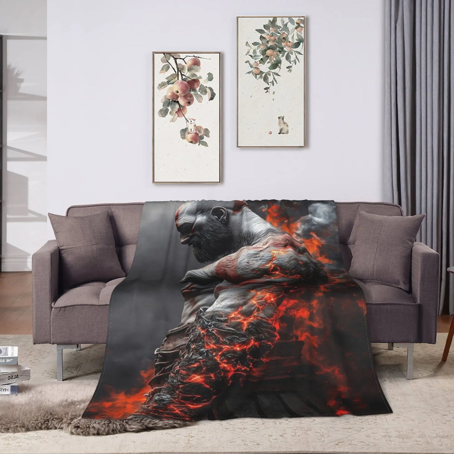 God of War Games Kratos Cartoon  Blanket Quality Soft  Bedding Throws Winter Travel Office Home Decor Aesthetic Bedspread
