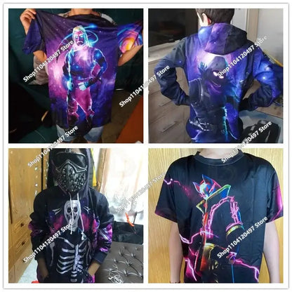 Autumn New Sweatshirt T-shirt  Fortnite 3D Digital Printing Loose Comfortable Hooded Pullover