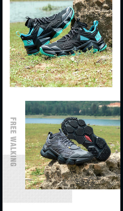 RAX Running Shoes Men & Women Outdoor Sport Breathable Lightweight Sneakers Air Mesh Upper Anti-Slip Natural Rubber Outsole