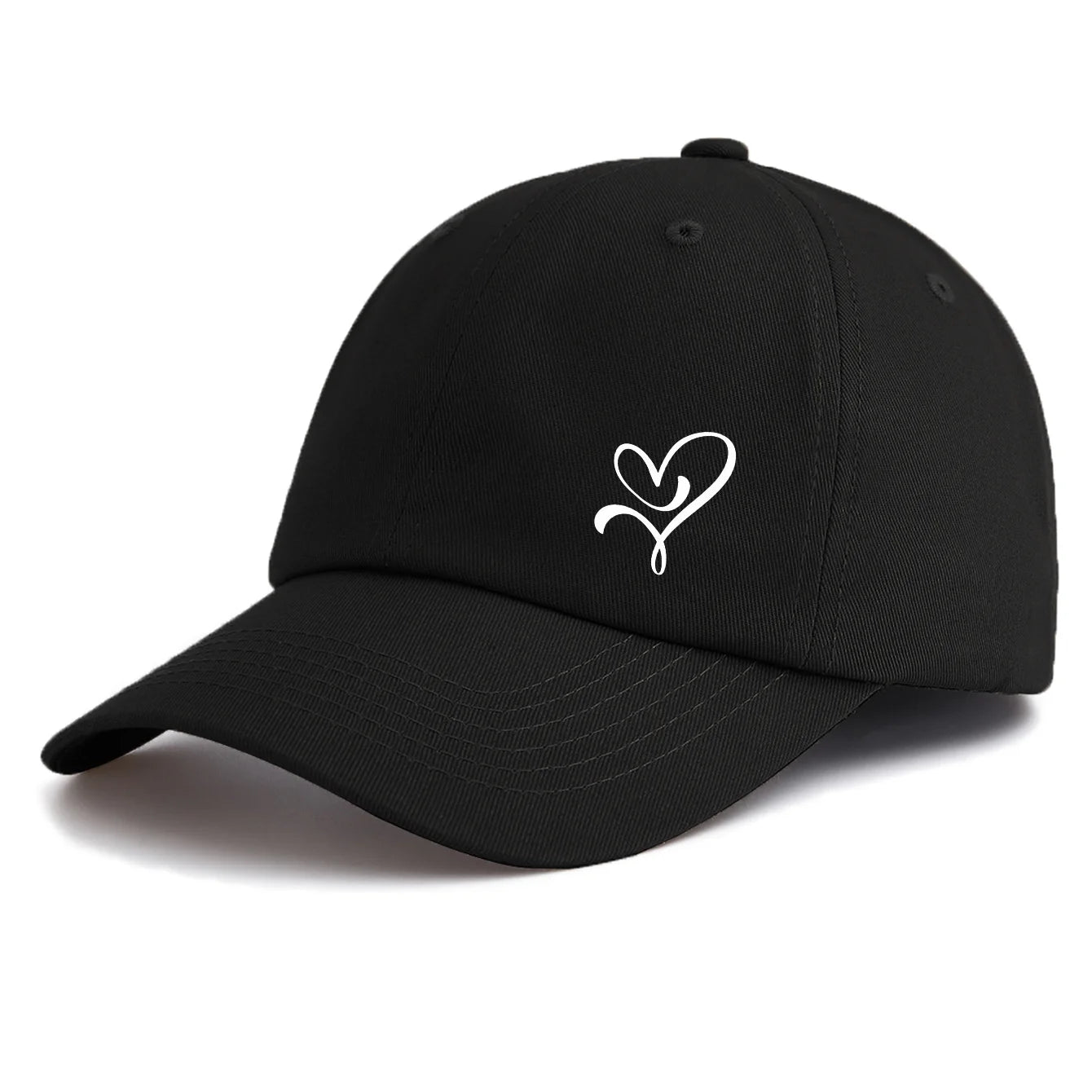 1pc HEART Print Baseball Cap for Adults,Minimalist Retro Style Casual Soft Adjustable Dad Hat,Perfect As Gift