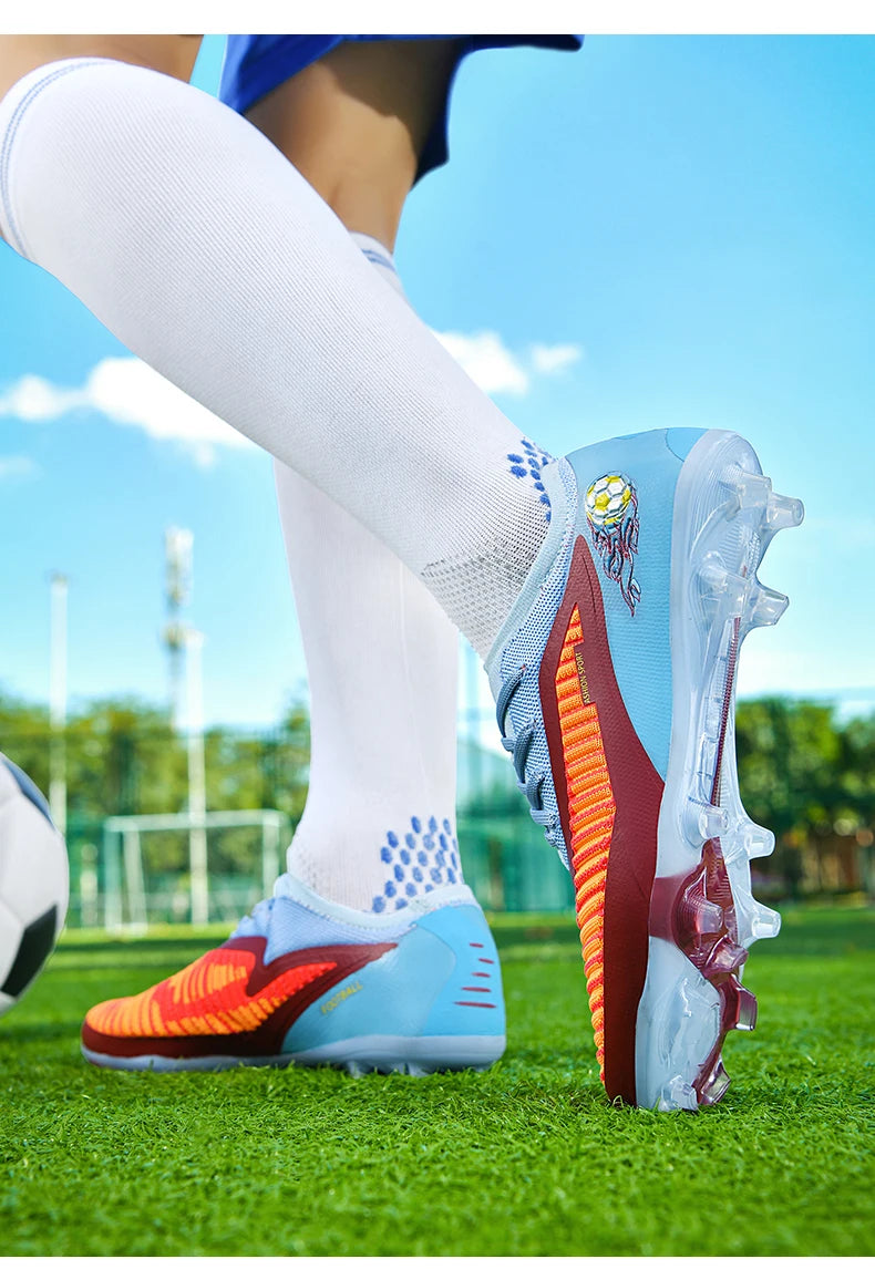 Nouvelles chaussures de football pour hommes, crampons de sport d'extérieur, antidérapantes, à longues pointes, respirantes et confortables pour l'entraînement et les matchs.