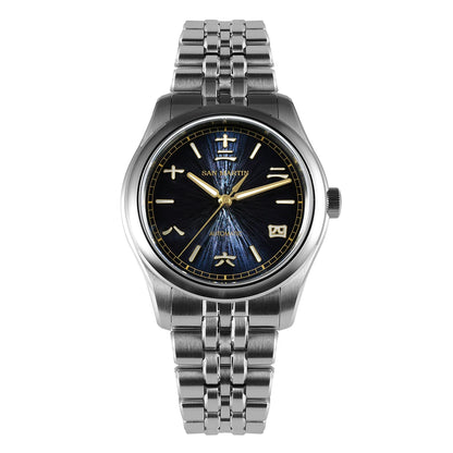 San Martin 39mm Enamel Sunray JianZhan Dial Men GADA Watch 90S5 Automatic BGW-X1 10Bar Sapphire 5-Link Bracelet SN0144CG