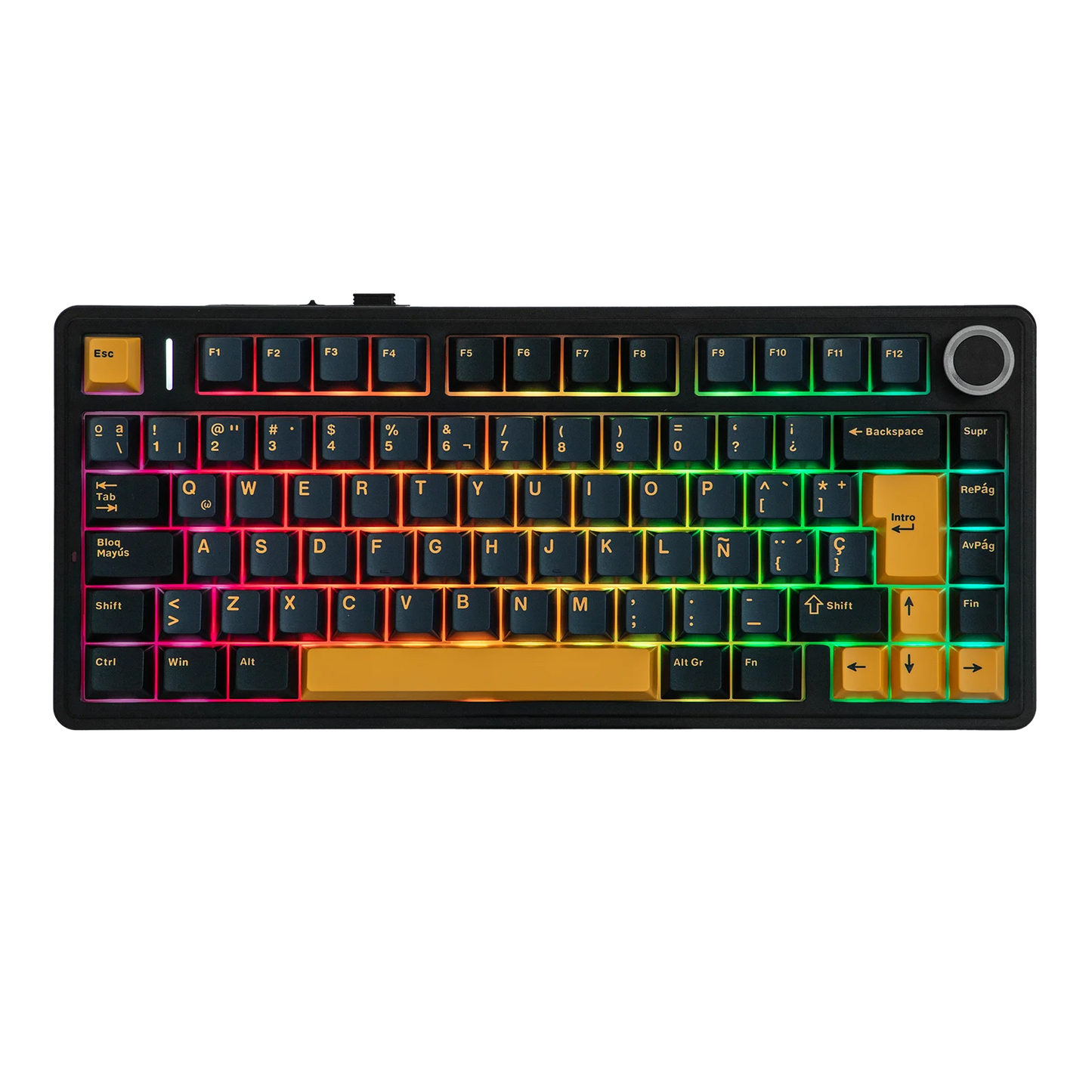 EPOMAKER AULA F75 ISO-ES 75% QWERTY español, teclado mecánico gaming inalámbrico con cable/Bluetooth/2.4GHz, hot-swap, montaje gasket y retroiluminación RGB