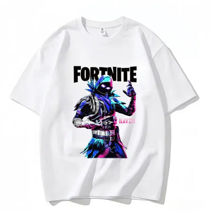 Fortnite Crew Neck T Shirt Unisex Adult Game Dance Fashion New Pure Cotton Short Sleeve Tops Perfect for Casual Wear Vacations