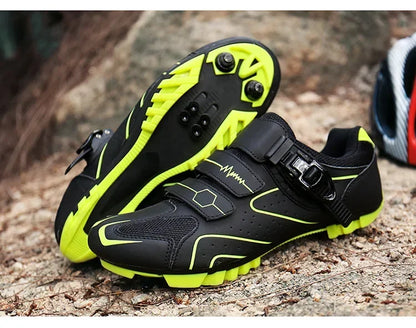 Chaussures de cyclisme unisexes à semelle rigide – Chaussures à crampons pour vélo de route 4 saisons, VTT et sports de plein air