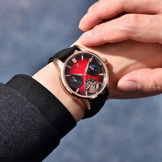 Ceas pentru bărbați Pagani Design, model nou, ceas mecanic automat de lux, 41 mm, din oțel inoxidabil, rezistent la apă până la 10 bari, stil „pilot”