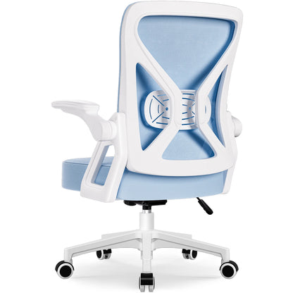 AUTHMIC Ergonomic Office Chair with Lumbar Support, Mesh Back, Flip-Up Armrests, Adjustable Height, Reclining Desk Chair for Home Office