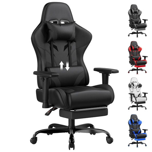 HOMALL Ergonomic Gaming Chair PU Leather Office Chair with Adjustable Armrest, Reclining Swivel Computer Chair for Gaming & Work