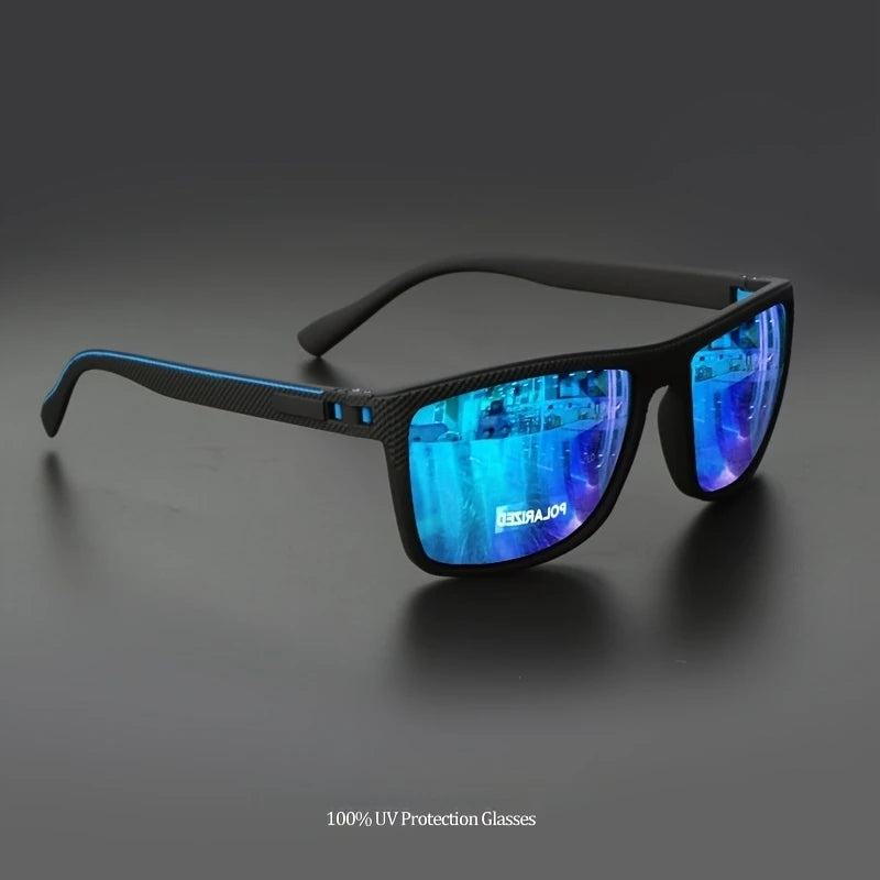 2025 New Square Frame Polarized Sunglasses High-Quality Spring Hinges Multicolor Coated Lenses for Vacation Driving Fishing UV P