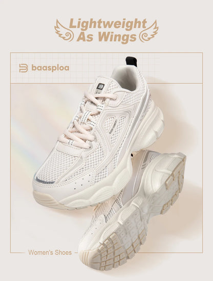 Baasploa Women’s Running Shoes Fashion Lightweight Mesh Non-Slip Jogging Sneakers Female Outdoor Breathable Colorful Casual Shoes
