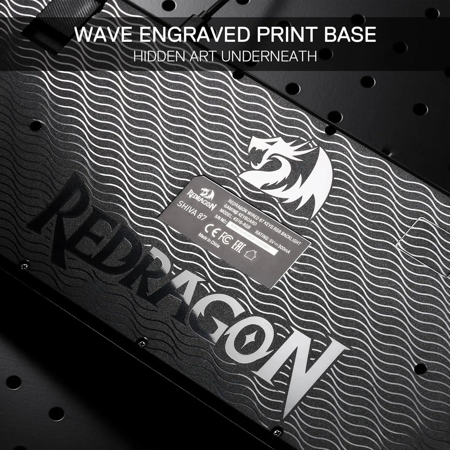 Redragon K516 Shiva TKL Wired RGB Gaming Keyboard, 87-Key Mechanical Feel Membrane Keyboard with RGB Backlit, Programmable Macro Keys & Anti-Ghosting