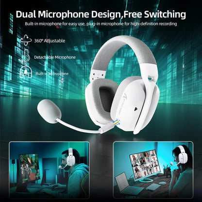 ATTACK SHARK L80PRO Wireless Gaming Headset – Tri-Mode Bluetooth Headphones with Dual Microphone, Lightweight Design & Premium Gaming Audio