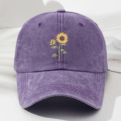 Retro saulėgrąžų rašto beisbolo kepurė „Dad Hat“, tinkanti lauko sportui, žvejybai ir stovyklavimui, žygiai