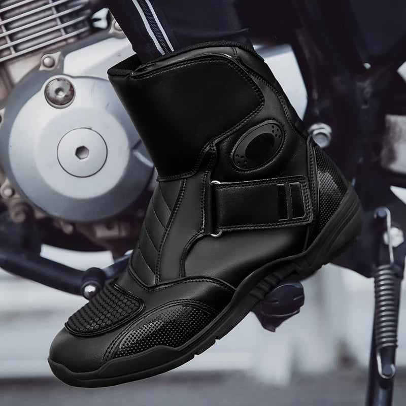 2025 New Men's Motorcycle Boots Outdoors Waterproof Safety Protection Motorcycle Shoes High Quality PU Leather Men Motos Boot