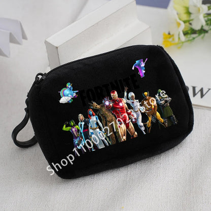 Fortnites Boys Girls Plush Coin Purse Cute Fashion Portable Wallet Cartoon Anime ID Card Storage Bag Children Birthday Gifts
