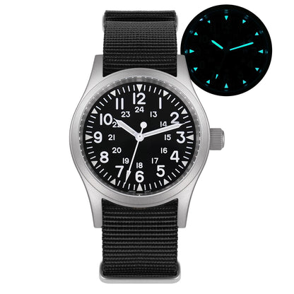 Militado ML05 Vintage Watch VH31 Sweep Second Movement Domed Sapphire Crystal With High Clear AR Coating Luminous 38mm Watches