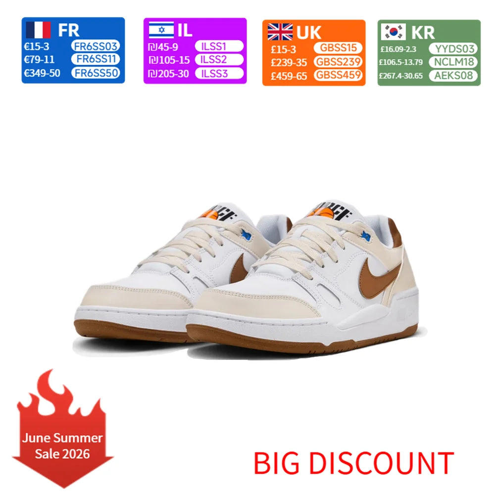 Nike Full Force Low skateschoenen voor heren, bruin/wit/beige, HJ3485-121