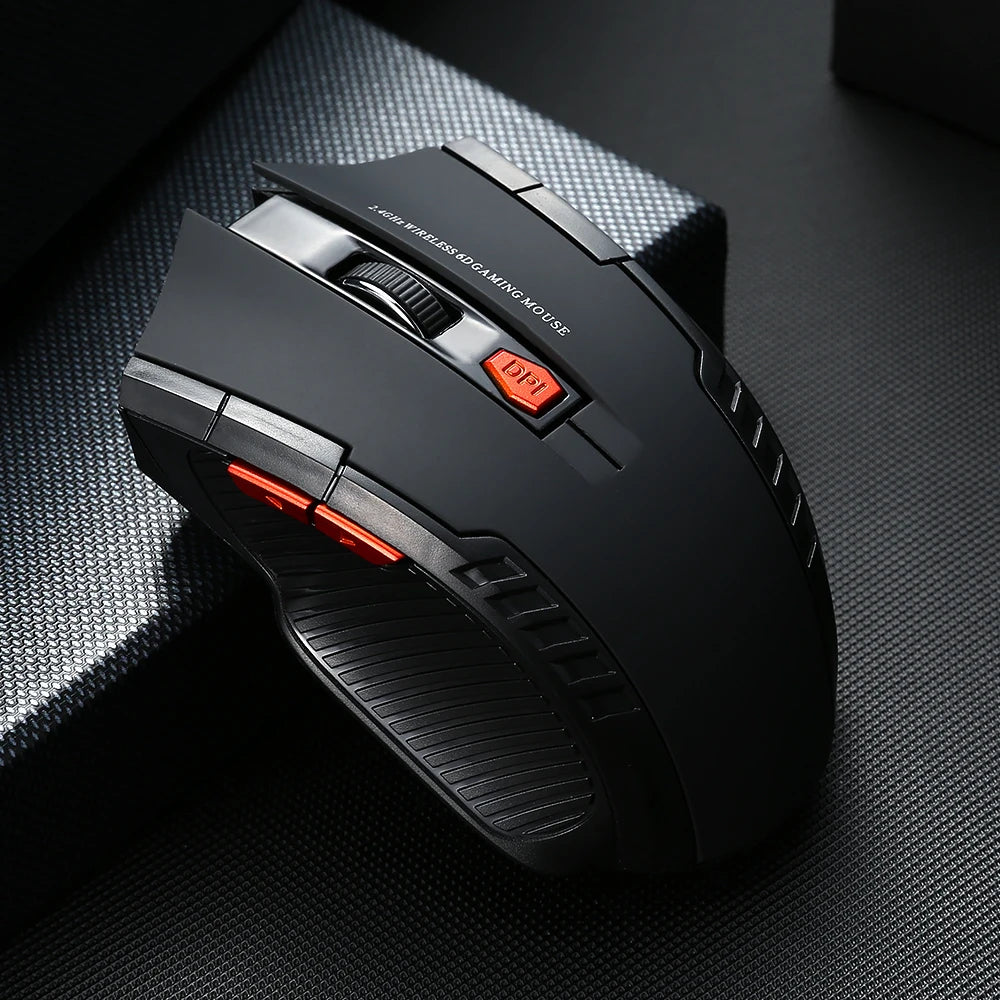 2.4G Wireless Mouse 1600DPI Optical Gaming Mouse with USB Receiver, 6-Button Ergonomic Wireless Mouse for PC, Laptop & Computer