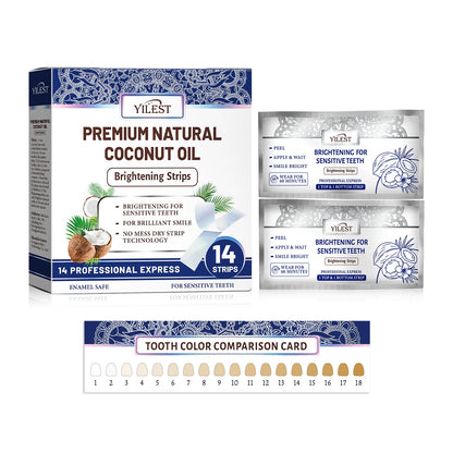 14 Strips Teeth Whitening Strips,Remove Plaque Stains Cleaning Oral Hygiene Sensitivity Relief,Fresh Breath Brighten Tooth Care