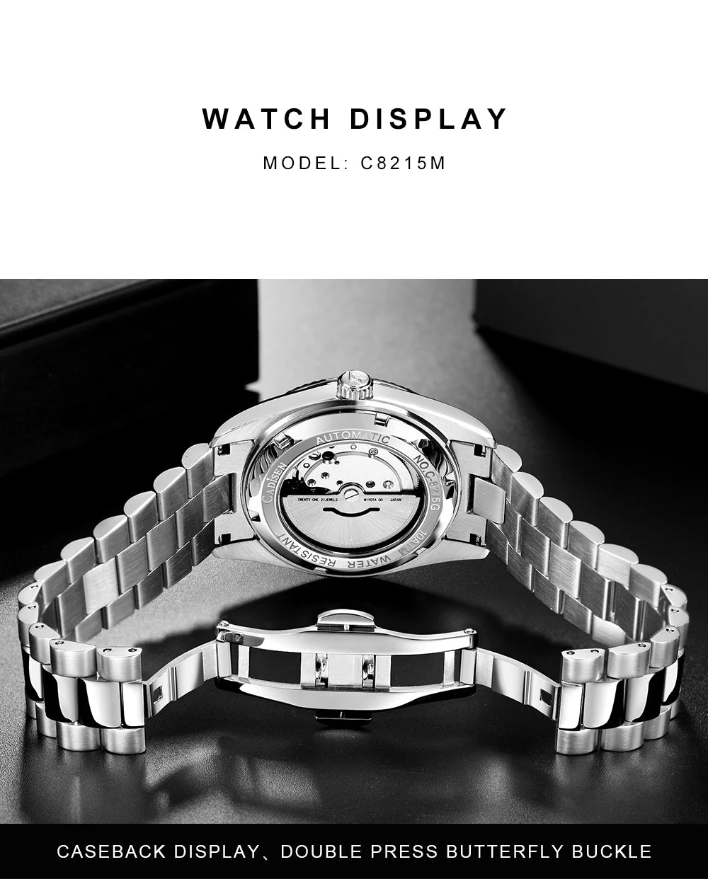 CADISEN DD40 Men's Watches Luxury Automatic Watch Men AR Sapphire Glass Mechanical Wristwatch Men 10Bar MIYOTA 8285 Movement 2023 New