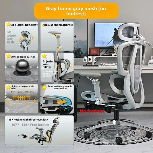 Chaise ergonomique multifonctionnelle, avec accoudoirs 10D, chaise de bureau, chaise de travail, chaise de jeu, robuste et durable.