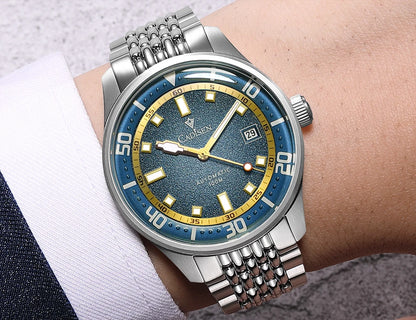 CADISEN Automatic Mechanical Watch Man Silver Business Casual Waterproof Watch Japan MIYOTA 8215 Movement Domed Glass Mens Watch