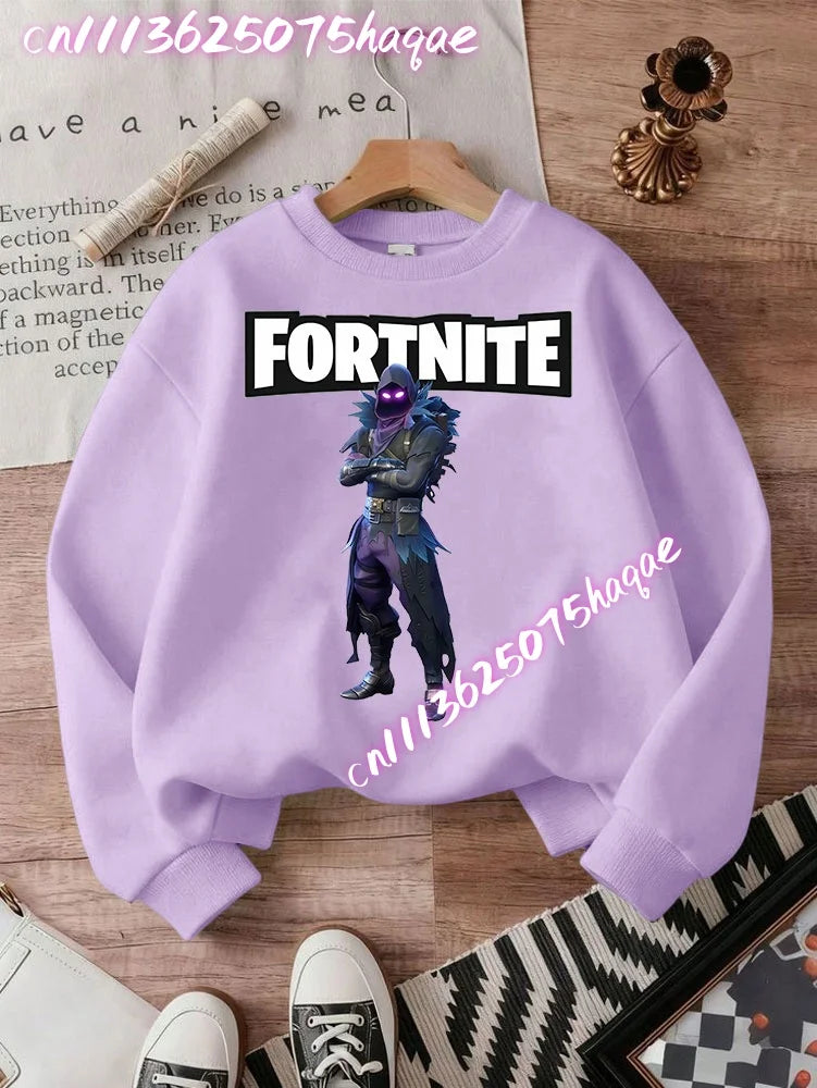 FORTNITED Children Long-sleeved Girls Streetwear Boys Baby Sweatshirt Pullover Sweatshirt Anime Fashion Kid Clothing Tops Gift