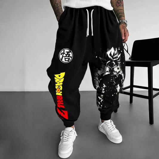 2026 модерни мъжки летни спортни панталони с графика Japanese Anime Dragon Ball Z Majin Buu, Harajuku Y2K streetwear, клин за открито