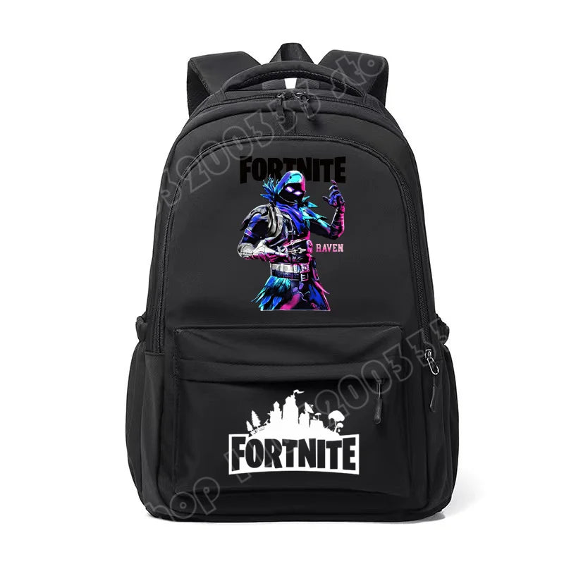 Fortnite-Kinderrucksack, tragbar, mit großem Fassungsvermögen, Schulranzen für Schüler, Schultertasche mit Cartoon-Print, Schulzubehör für Jungen, Geschenk