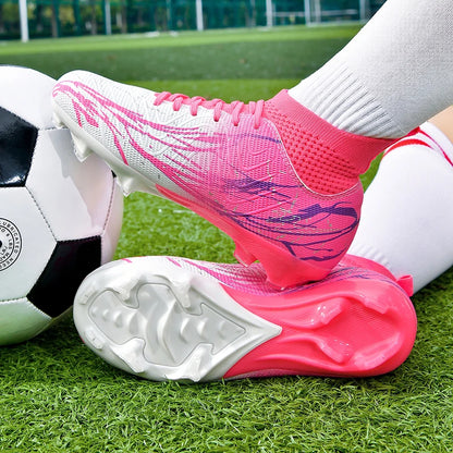 Chaussures de football à crampons FG pour terrain ferme, coupe basse, à lacets, pour hommes, professionnelles, antidérapantes, résistantes à l'usure, pour entraînement sur herbe naturelle