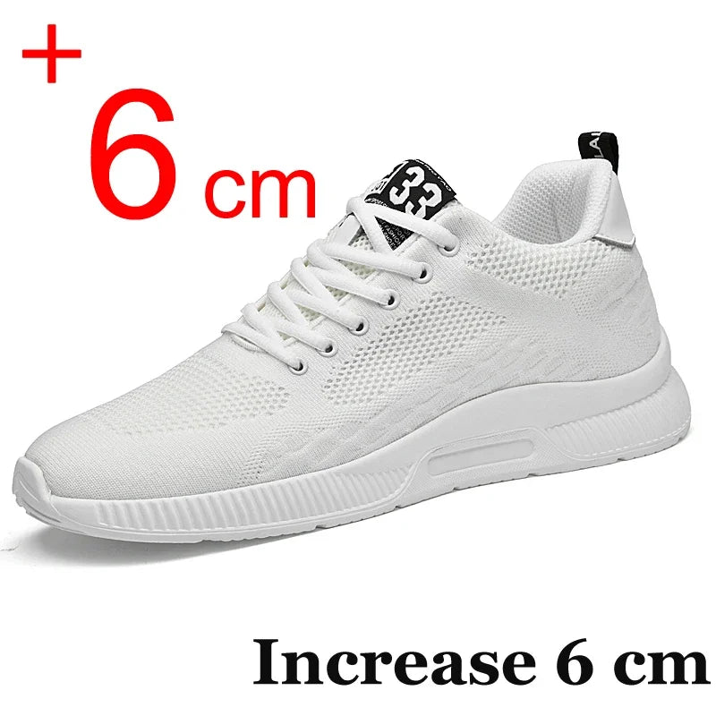 Men's Increase Insole 6CM Sports Casual Height Shoes Size 48 Men's Sneakers Elevator Shoes Hidden Heels Breathable Heightening Shoes