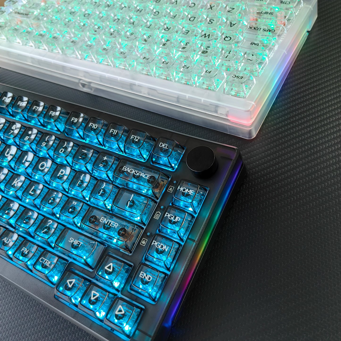 MAIMOOO KX75 75% Keyboard Kit Hotswap Transparent Full RGB Backlit 2.4GHz/ Bluetooth Macro Custom DIY Mechanical Keyboard