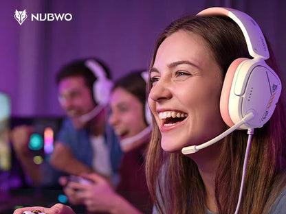 NUBWO HG04L Casque Gaming pour Jeux et Travail, Micro Unidirectionnel Clair, 250g Léger, Prise 3.5mm pour PS5 PS4 Xbox X|S Switch